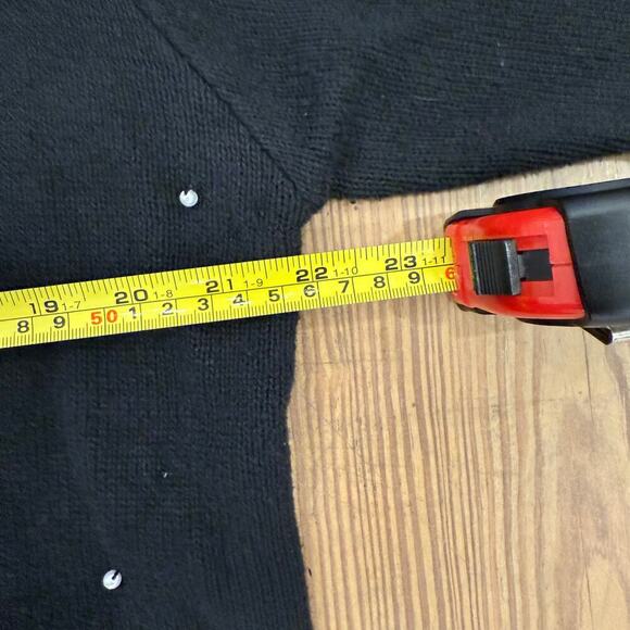 BP Design‎ Vintage Christmas Cardigan Collared Beaded Stocking Black XL Cotton - Picture 5 of 6